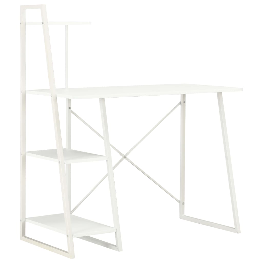 Vidaxl bureau met schappen 102x50x117 cm wit