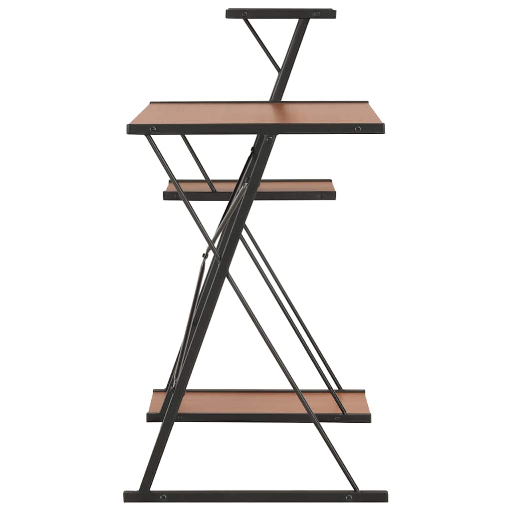Vidaxl bureau met schap 116x50x93 cm zwart en bruin
