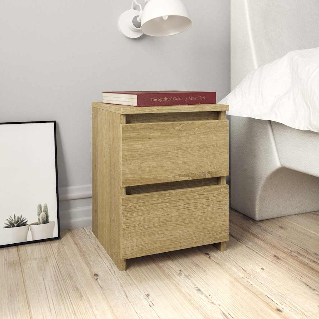 Vidaxl nachtkastjes 2 st 30x30x40 cm bewerkt hout sonoma eikenkleurig