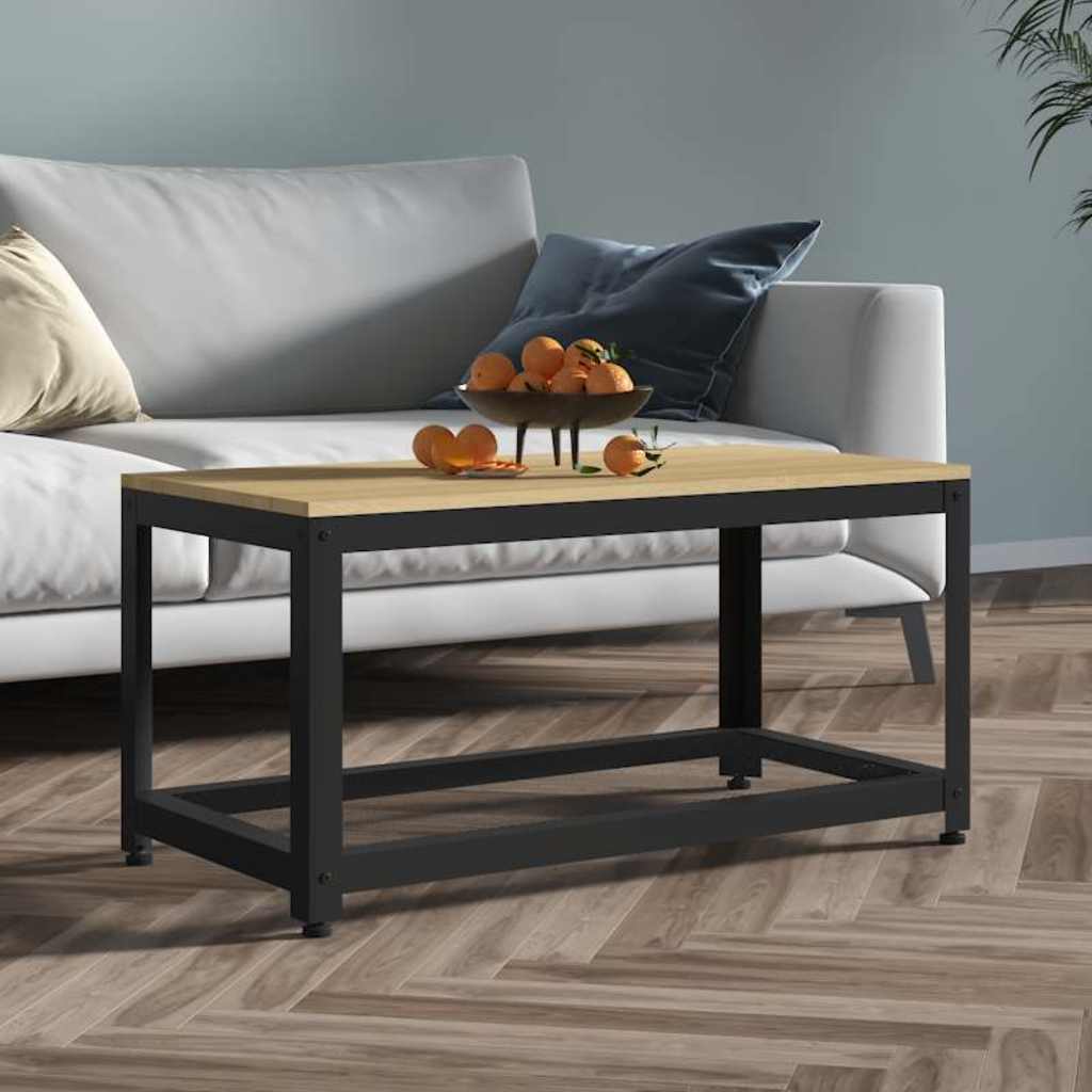 Vidaxl salontafel 90x45x45 cm mdf en ijzer lichtbruin en zwart