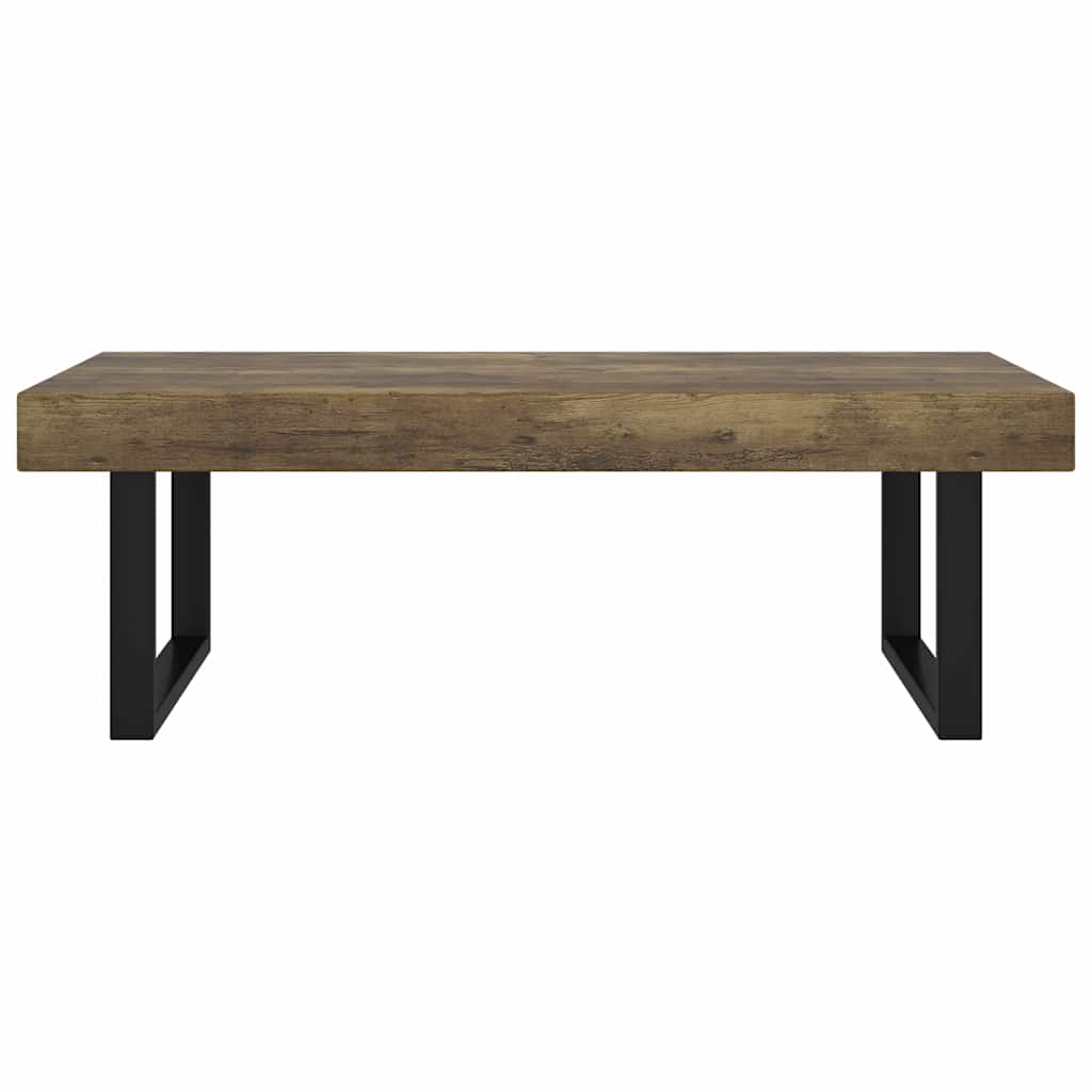 Vidaxl salontafel 120x60x40 cm mdf en ijzer donkerbruin en zwart
