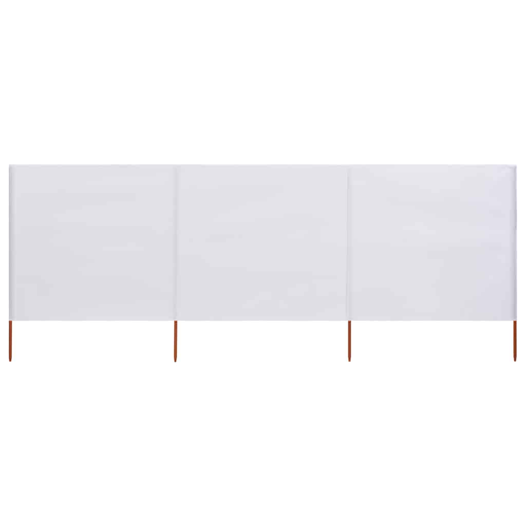 Vidaxl Windschutzscheibe 3 Paneele 400x80 cm Stoff Sand weiß