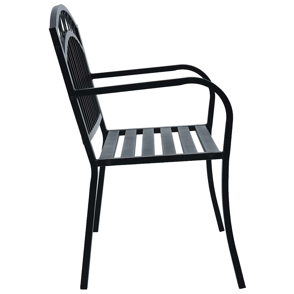 Vidaxl tuinbank 125 cm staal zwart