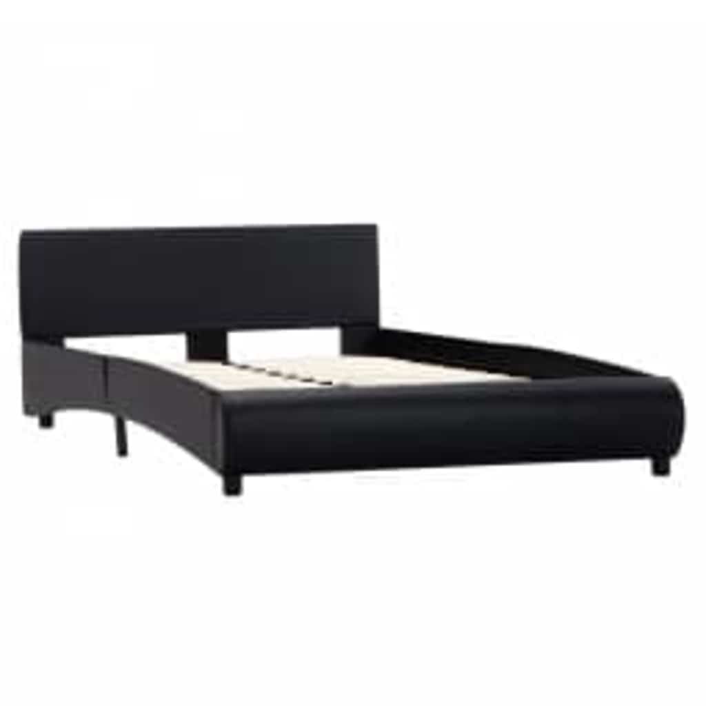 Vidaxl bedframe met led kunstleer zwart 140x200 cm