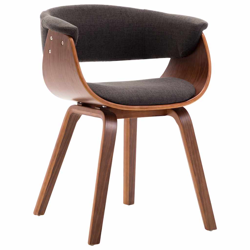 Vidaxl eetkamerstoelen 2 st gebogen hout en stof grijs