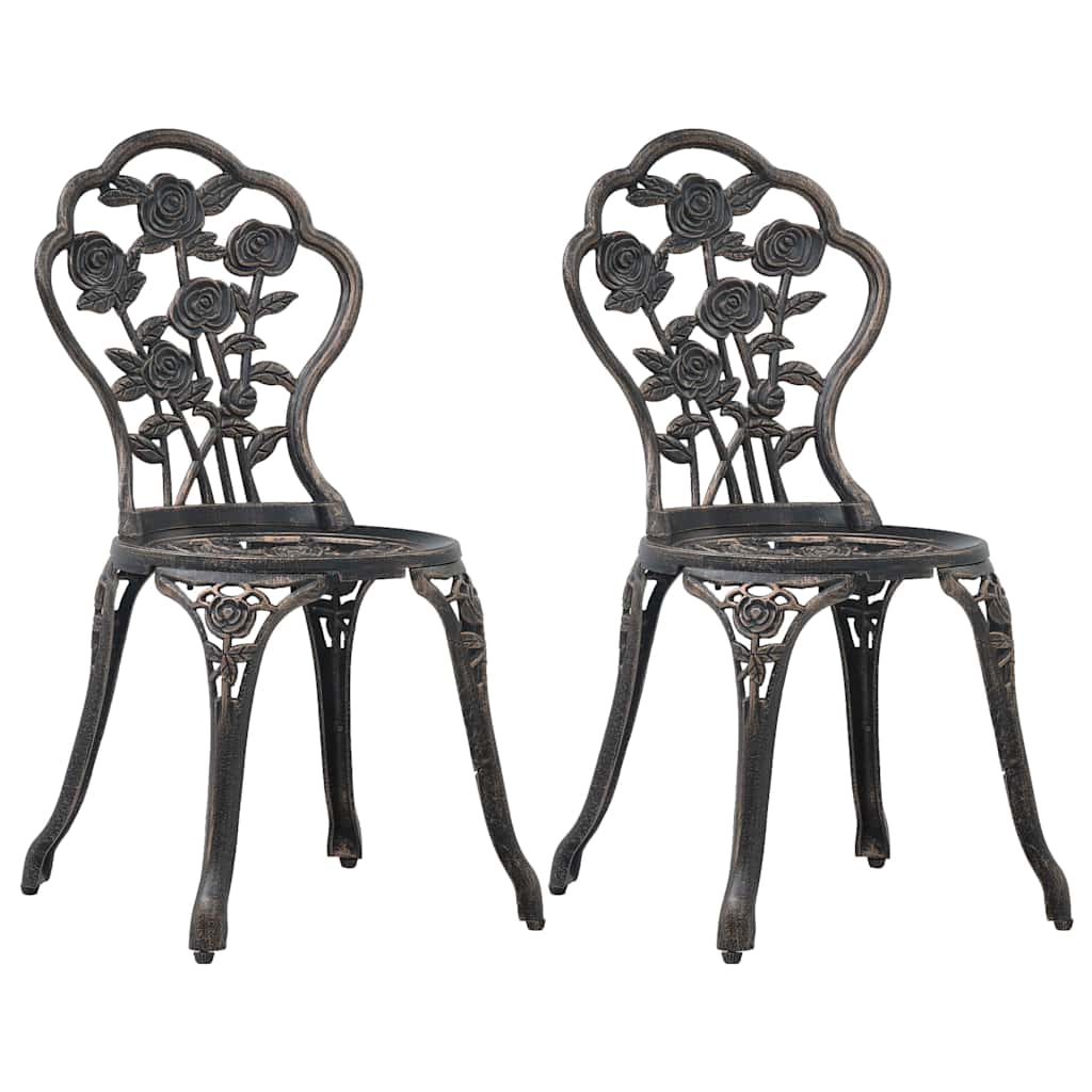 Vidaxl bistrostoelen 2 st gietaluminium bronskleurig