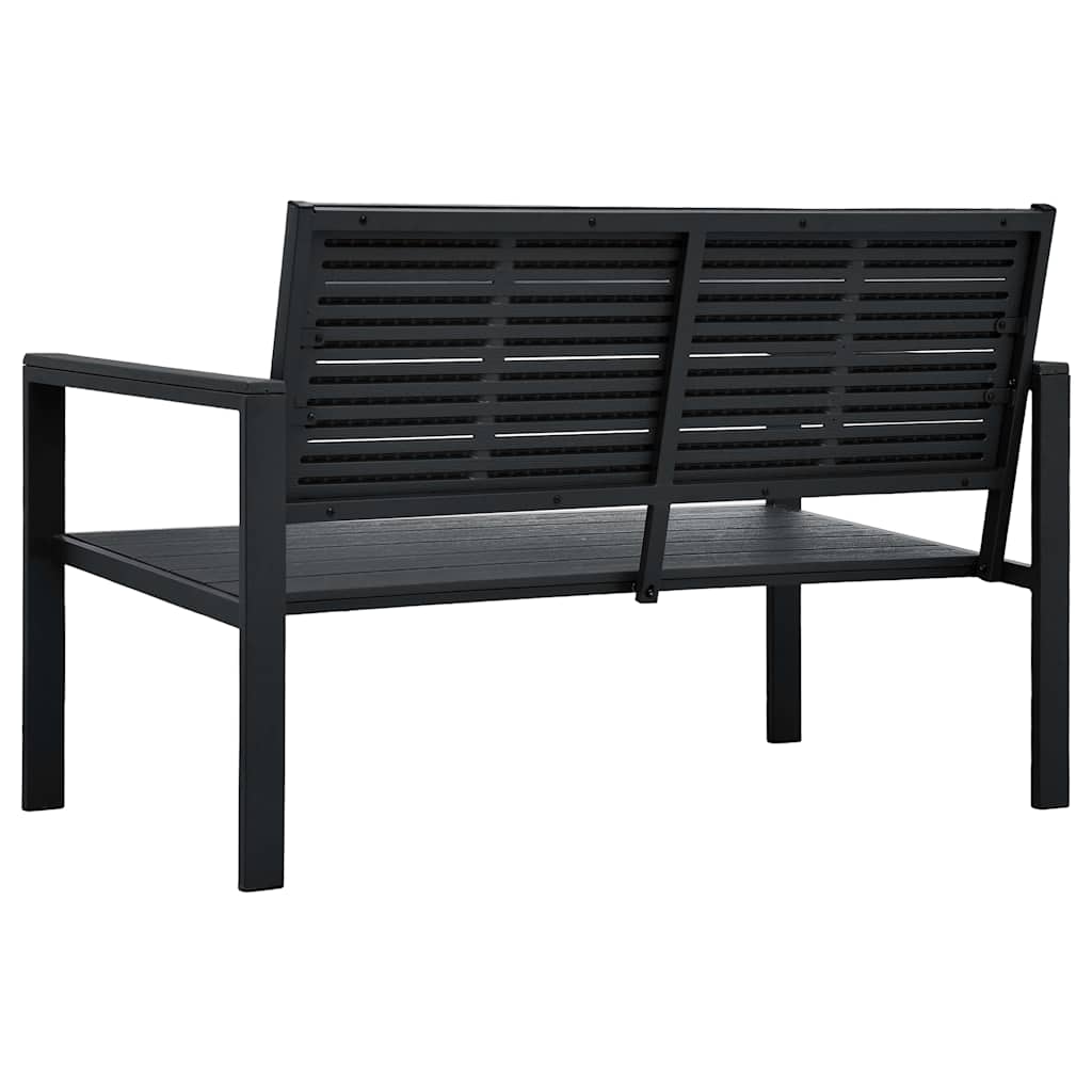 Vidaxl tuinbank hout-look 120 cm hdpe zwart