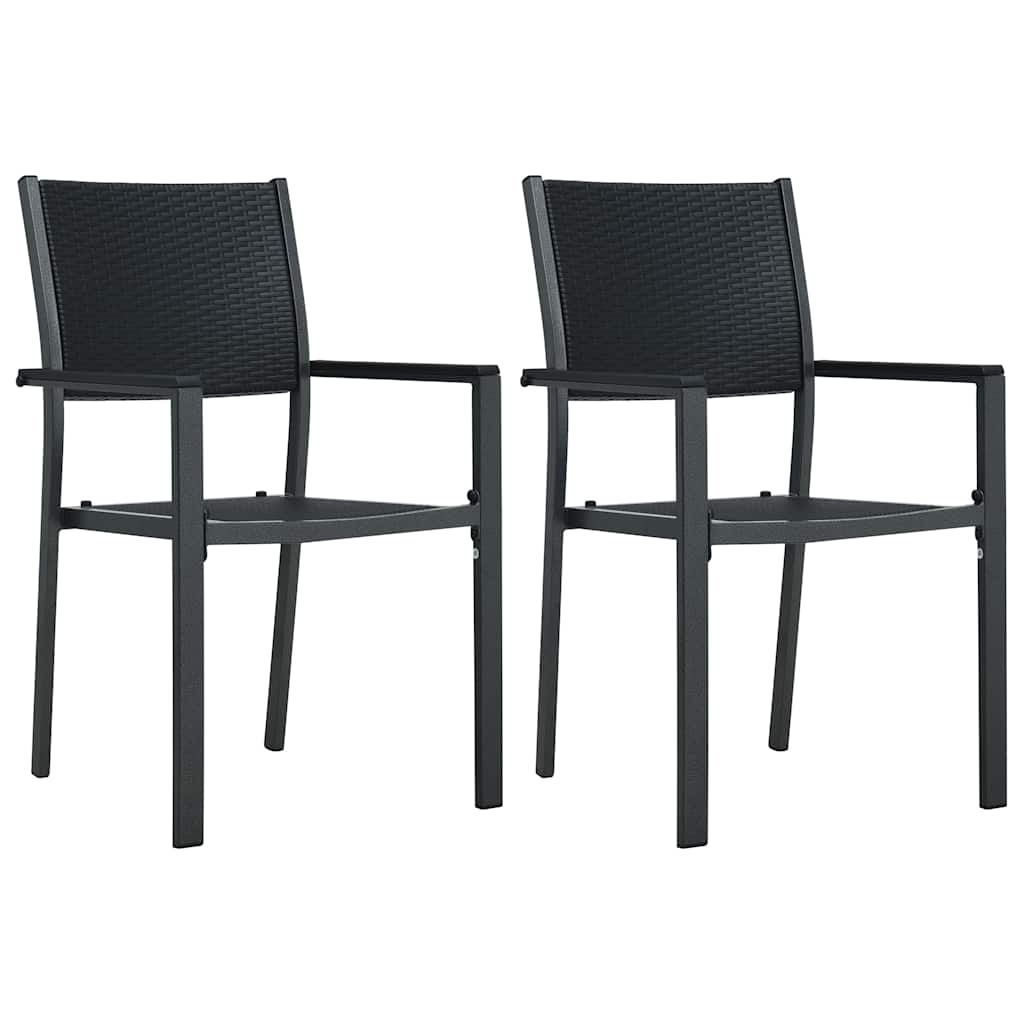 Vidaxl tuinstoel 2 st rattan-look kunststof zwart