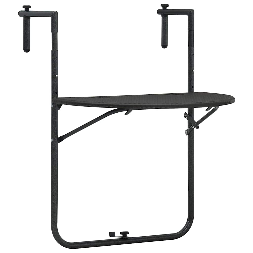 Vidaxl balkontafel hangend 60x64x83,5 cm rattan-look kunststof bruin