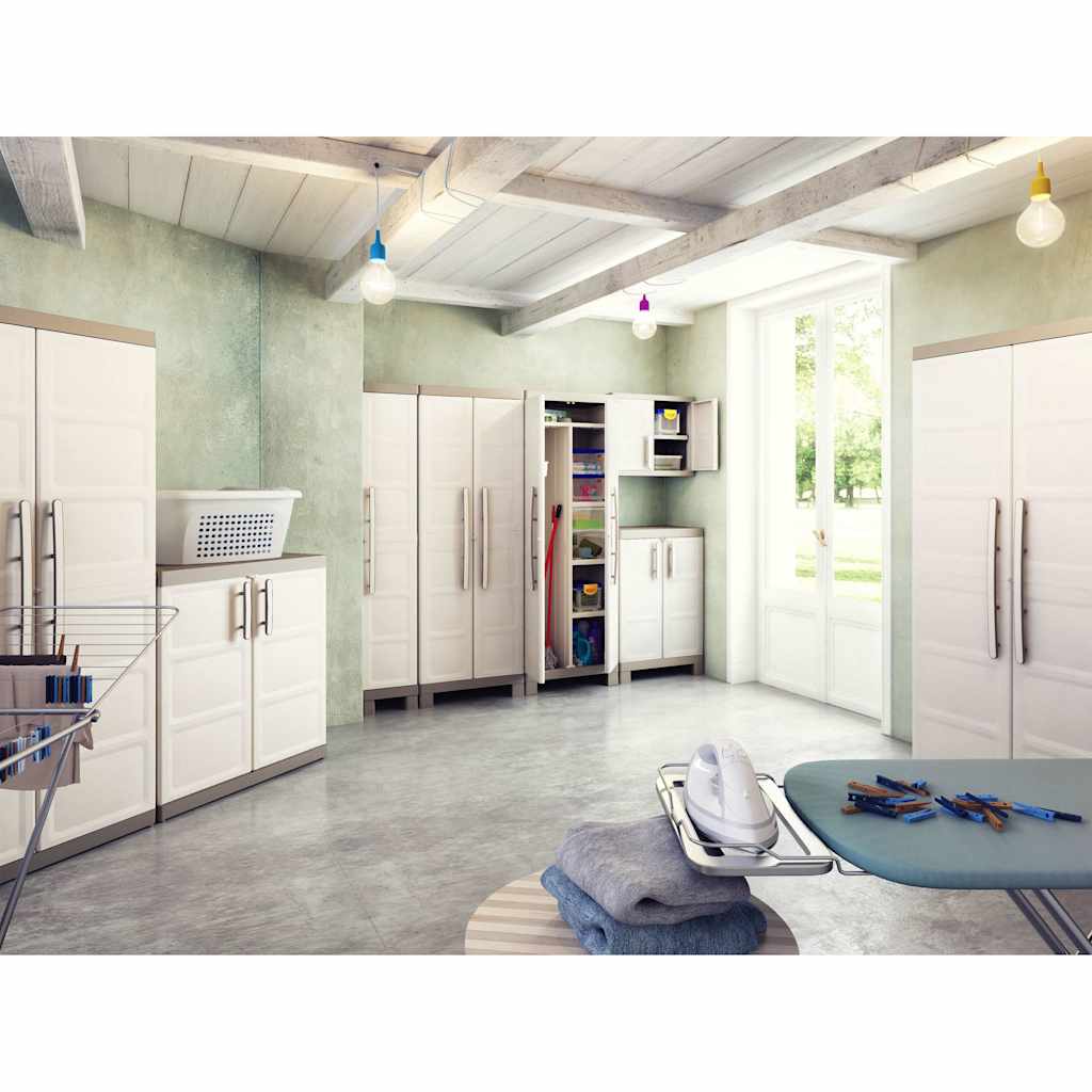 Keter opbergkast laag excellence 97 cm beige en taupe