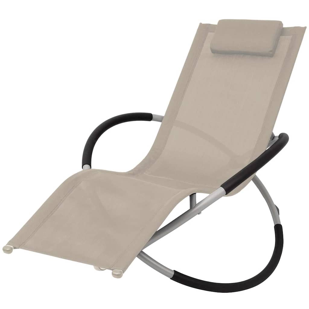 Vidaxl tuinligbed geometrisch staal crème