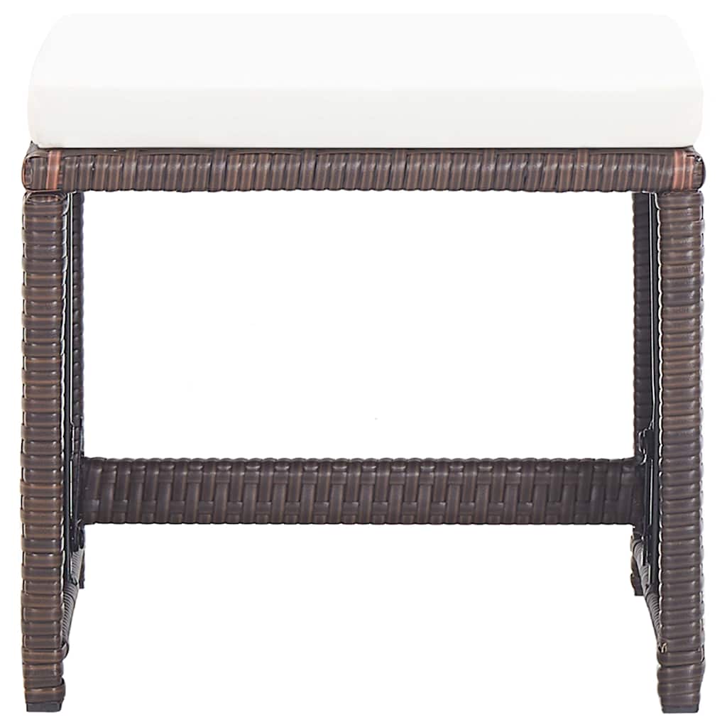 Vidaxl tuinkrukken 2 st met kussens poly rattan bruin