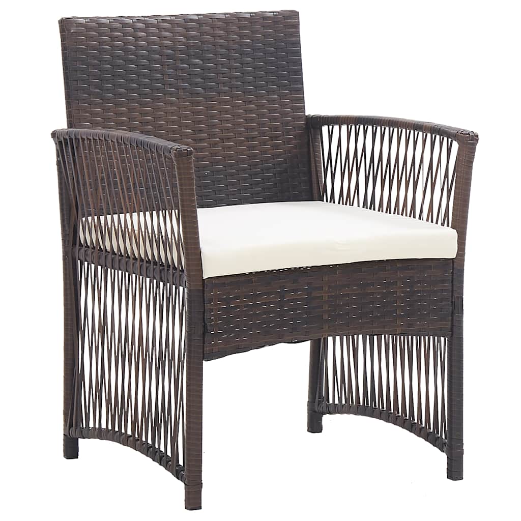 Vidaxl tuinstoelen met kussens 2 st poly rattan bruin
