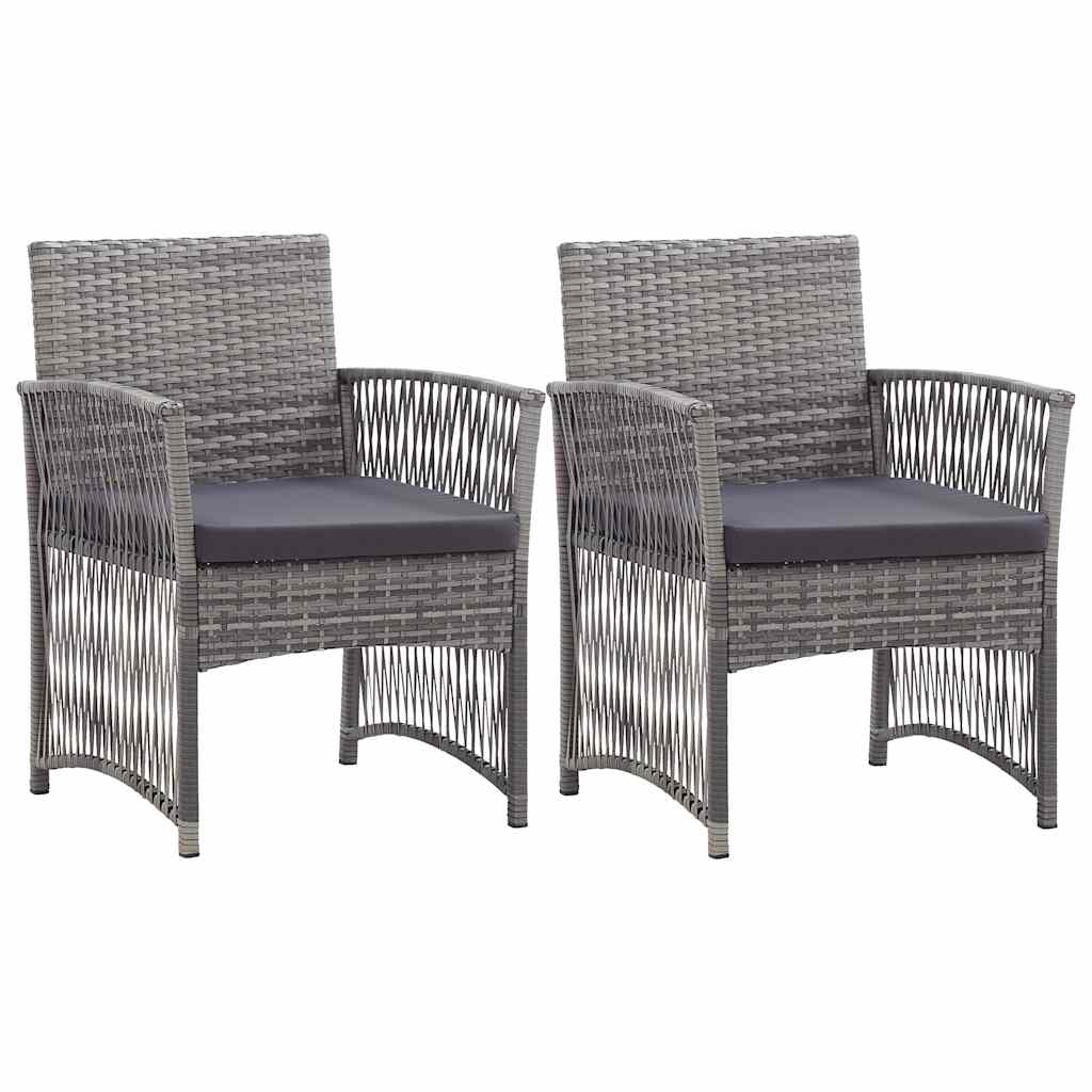 Vidaxl tuinstoelen met kussens 2 st poly rattan antraciet