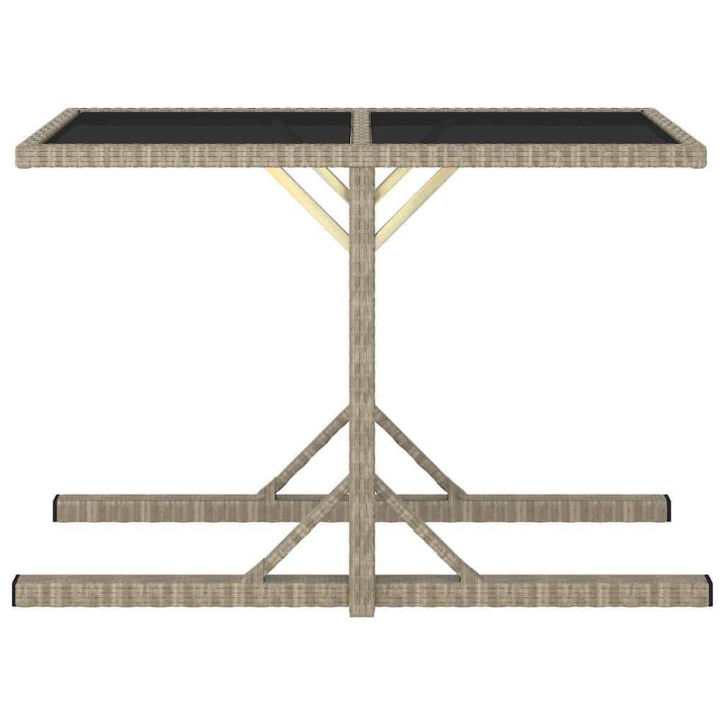 Vidaxl tuintafel 110x53x72 cm glas en poly rattan beige