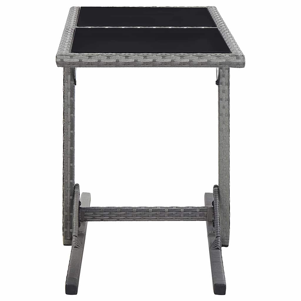 Vidaxl tuintafel 110x53x72 cm glas en poly rattan antraciet