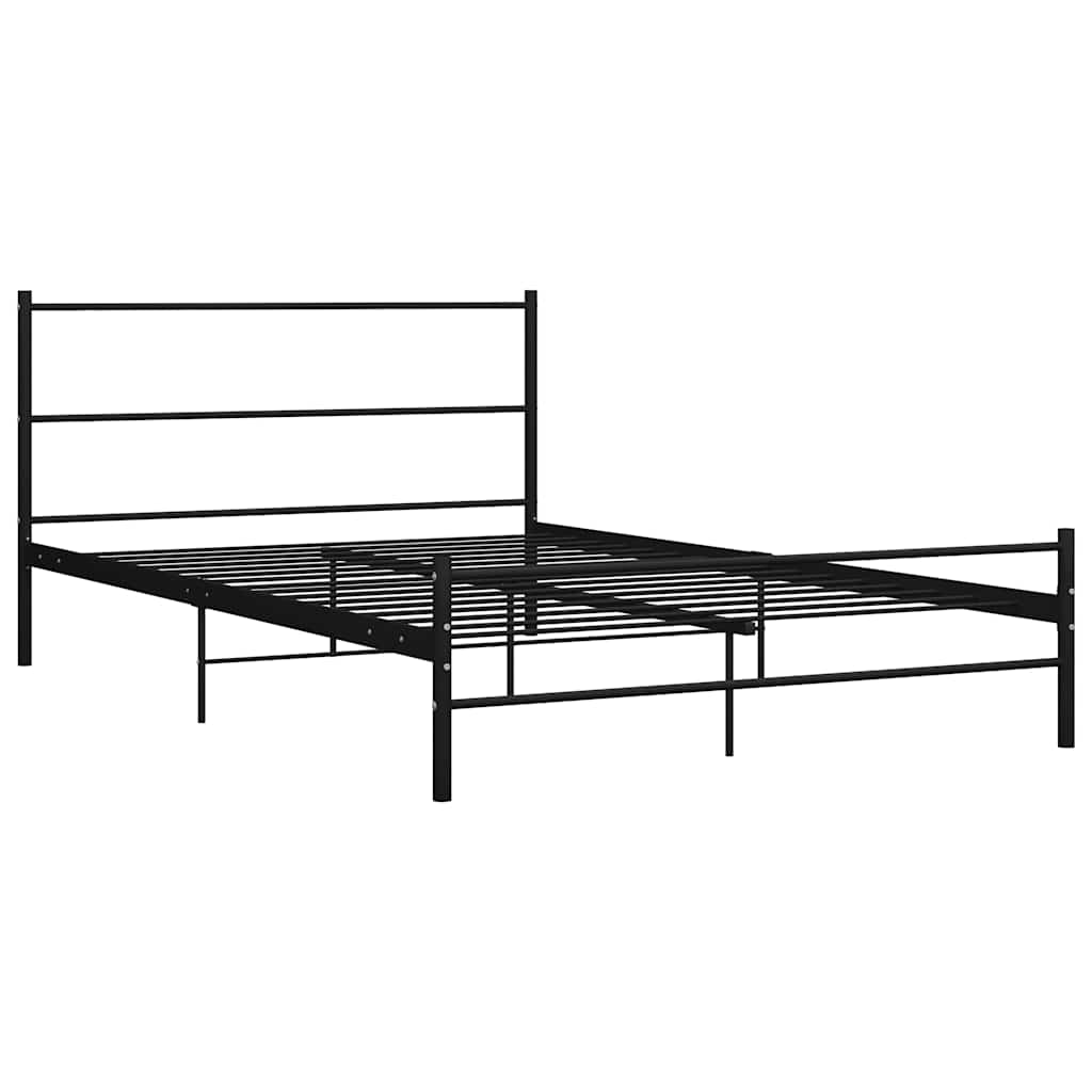 Vidaxl bedframe met hoofdeinde zonder matras 140x200 cm metaal zwart