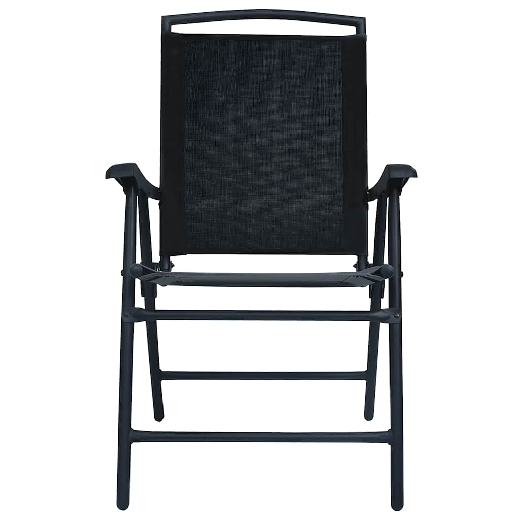 Vidaxl tuinstoelen inklapbaar 2 st textileen zwart
