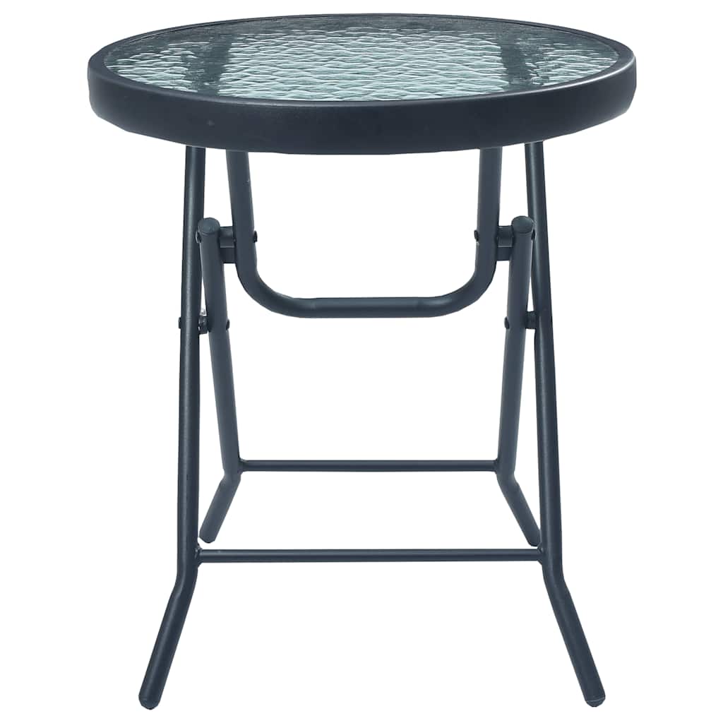 Vidaxl bistrotafel 40x46 cm staal en glas zwart