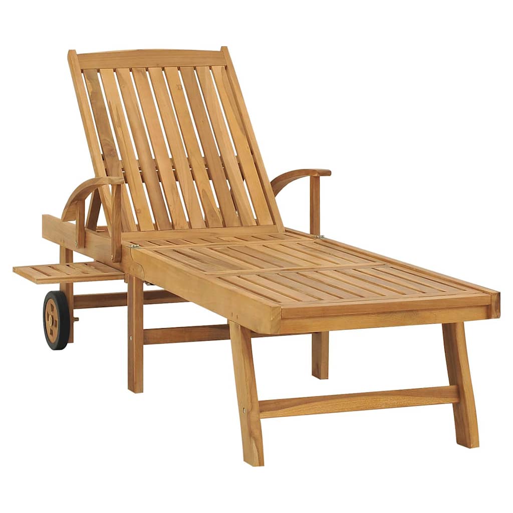 Vidaxl ligbed met tafel massief teakhout