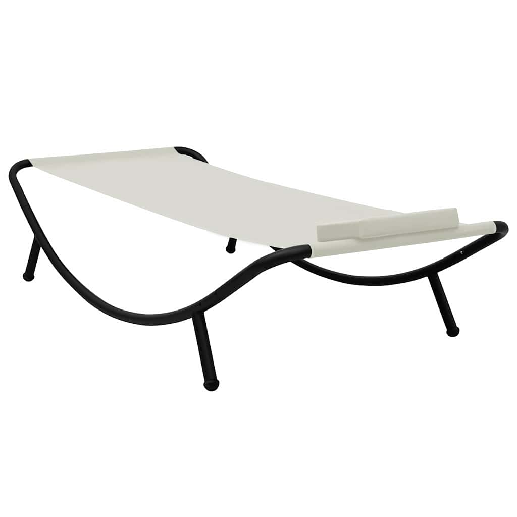 Vidaxl tuinbed 200x90 cm staal crème