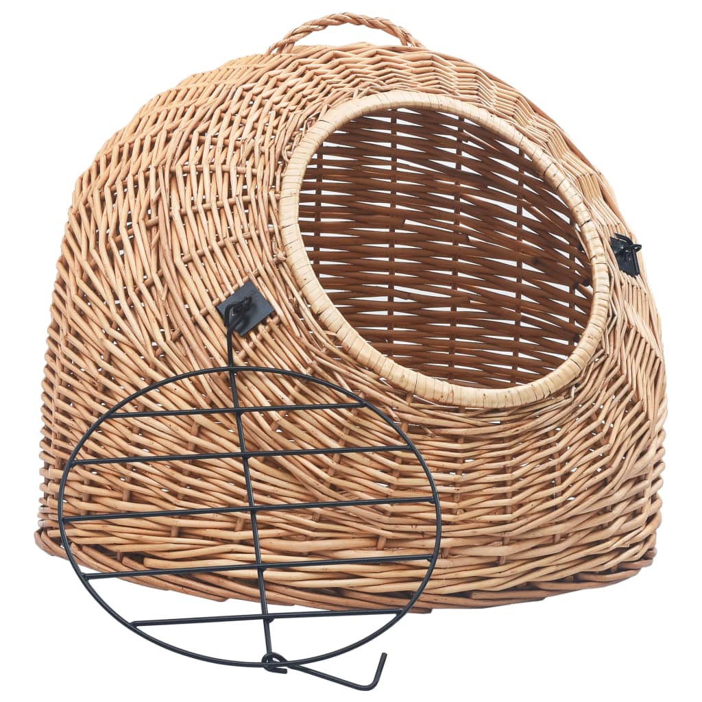 VIDAXL -Katzenträger 50x42x40 cm Natural Willow Wood