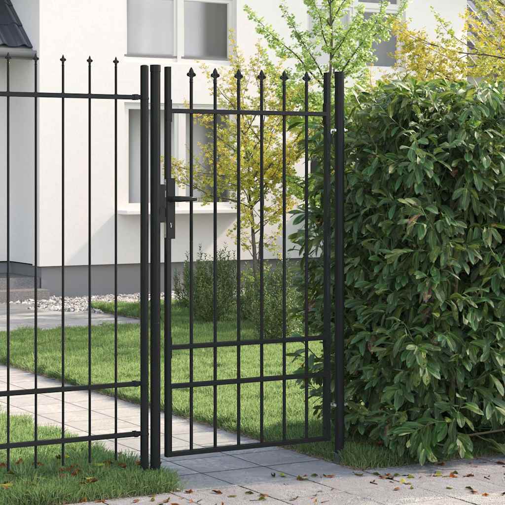 VIDAXL -Anschluss mit spitzen Top nur 1x1,75 m Stahlschwarz
