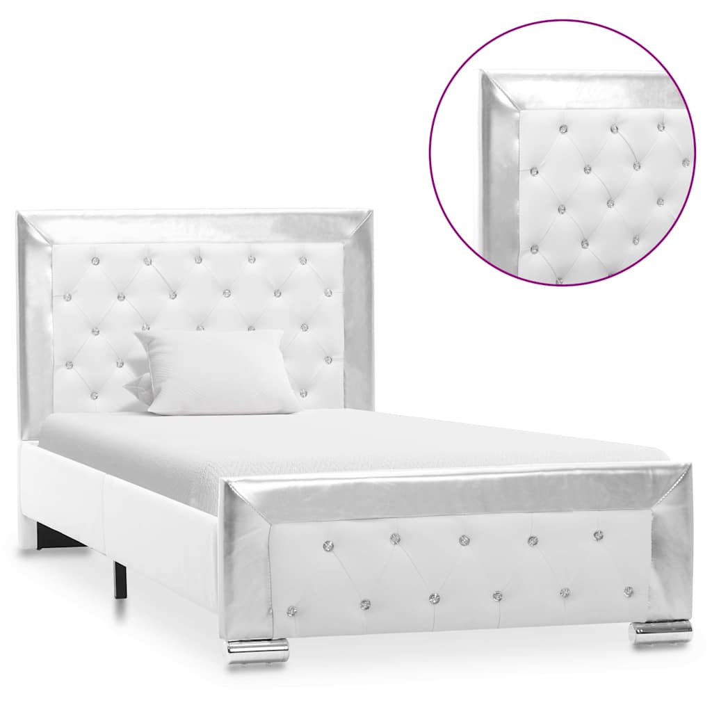 Vidaxl bedframe kunstleer wit 90x200 cm