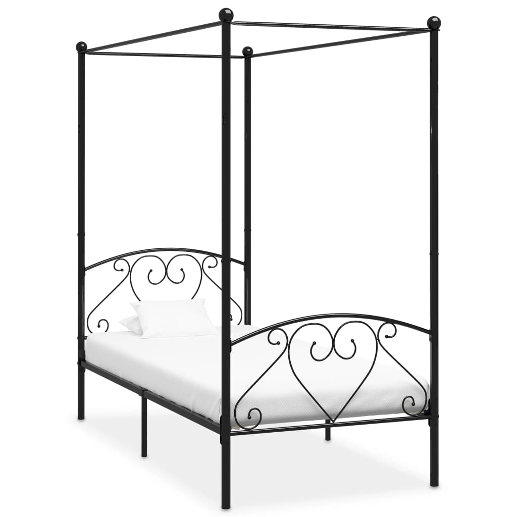 Vidaxl hemelbedframe metaal zwart 90x200 cm