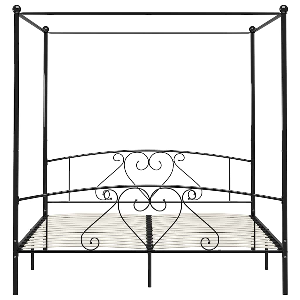 Vidaxl hemelbedframe metaal zwart 200x200 cm