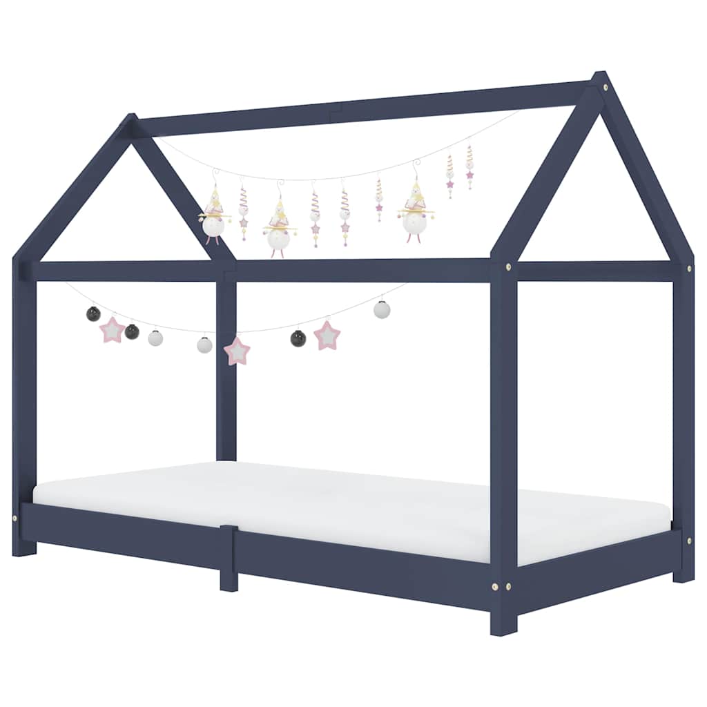 Vidaxl kinderbedframe massief grenenhout grijs 70x140 cm