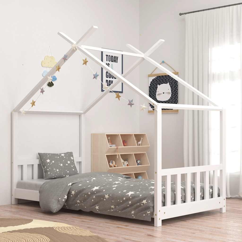Vidaxl kinderbedframe massief grenenhout wit 70x140 cm