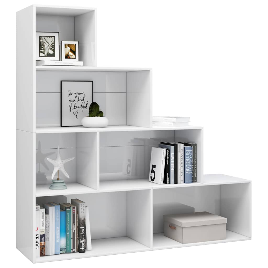 Vidaxl boekenkast kamerscherm 155x24x160 cm bewerkt hout hoogglans wit