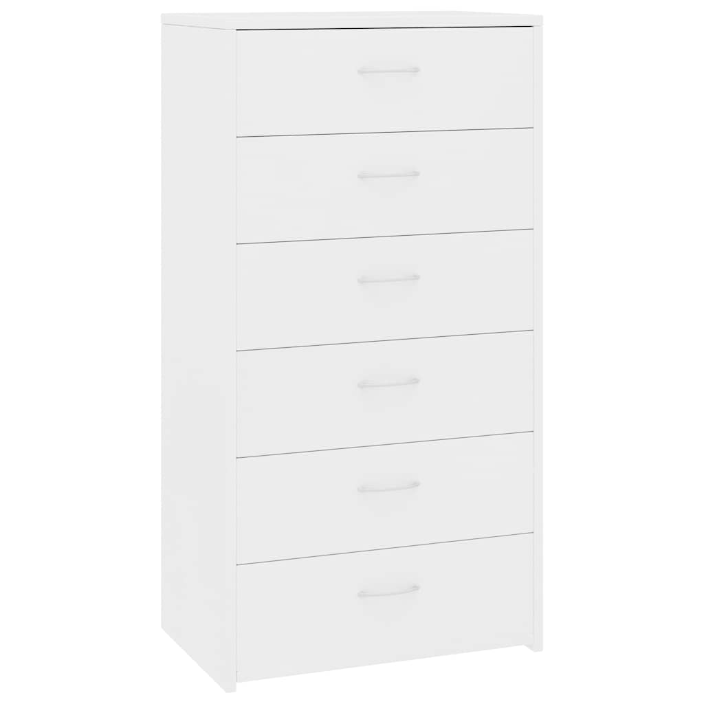 Vidaxl dressoir met 6 lades 50x34x96 cm bewerkt hout wit