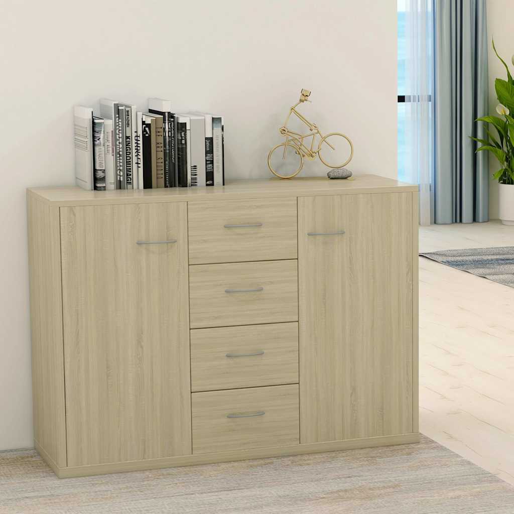 Vidaxl dressoir 88x30x65 cm bewerkt hout sonoma eikenkleurig