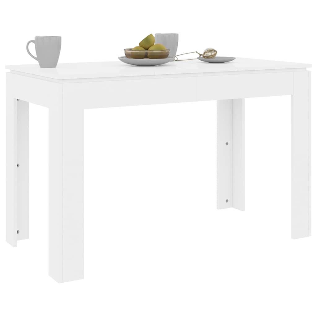 Vidaxl eettafel 120x60x76 cm bewerkt hout hoogglans wit