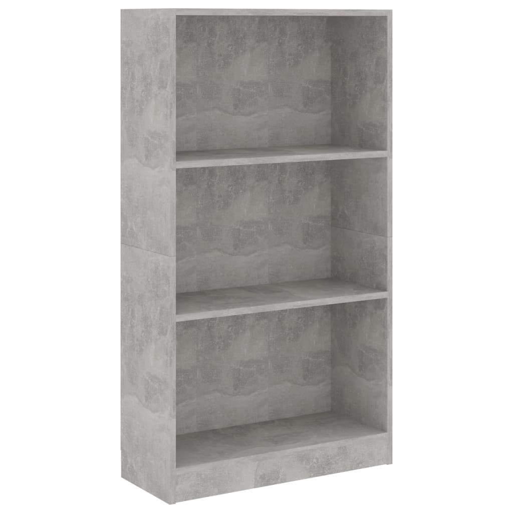 Vidaxl boekenkast met 3 schappen 60x24x109 cm bewerkt hout betongrijs