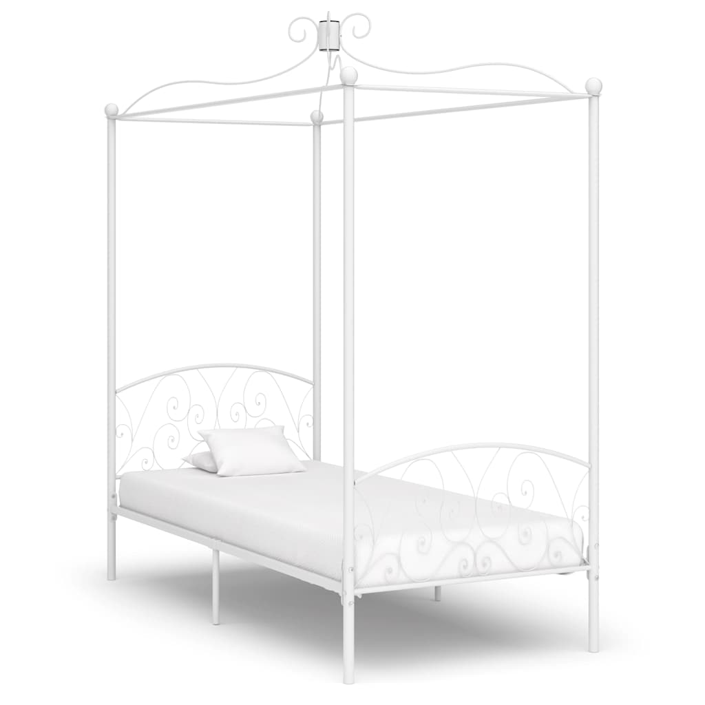 Vidaxl hemelbedframe metaal wit 100x200 cm