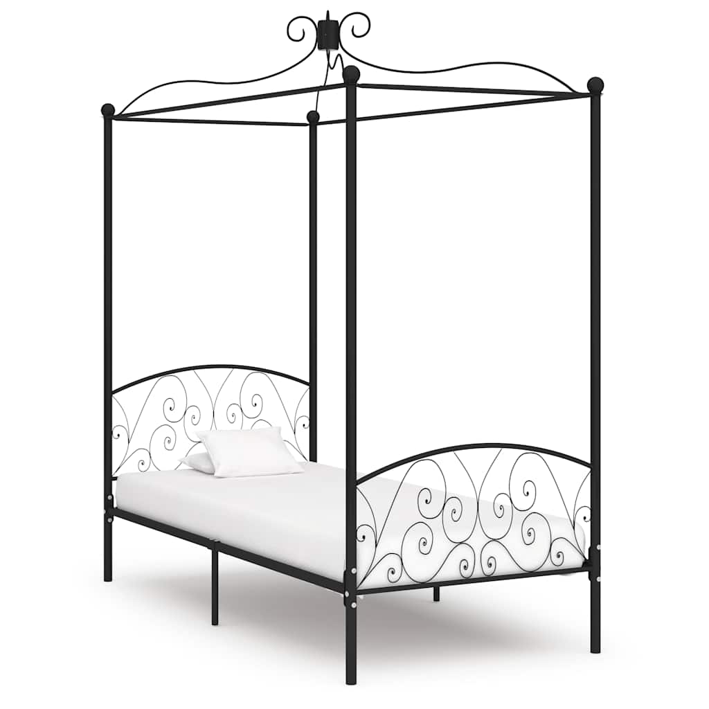 Vidaxl hemelbedframe metaal zwart 100x200 cm