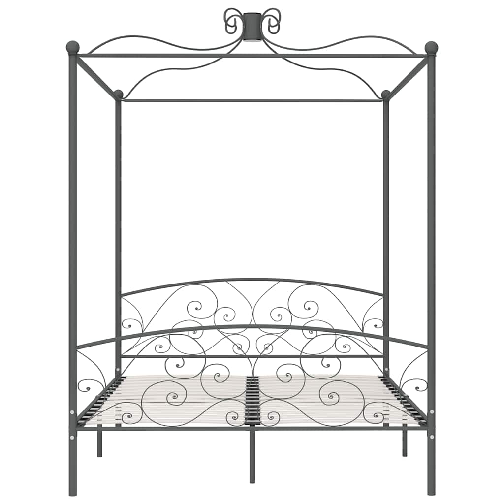 Vidaxl hemelbedframe metaal grijs 160x200 cm