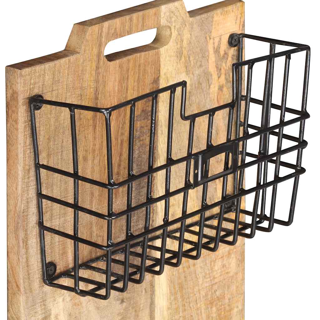 Vidaxl tijdschriftenwandrek 33x10x67 cm massief ruw mangohout