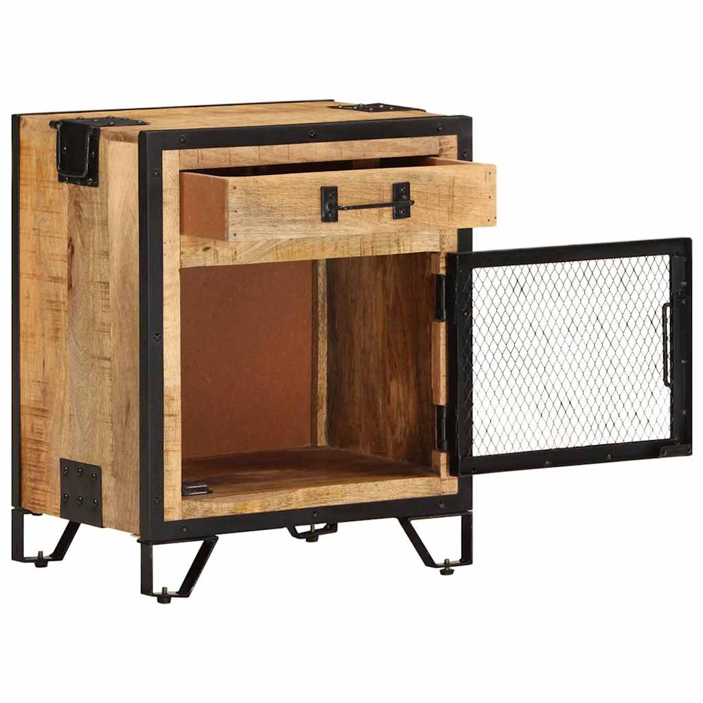 Vidaxl nachtkastje 43x30x51 cm massief ruw mangohout