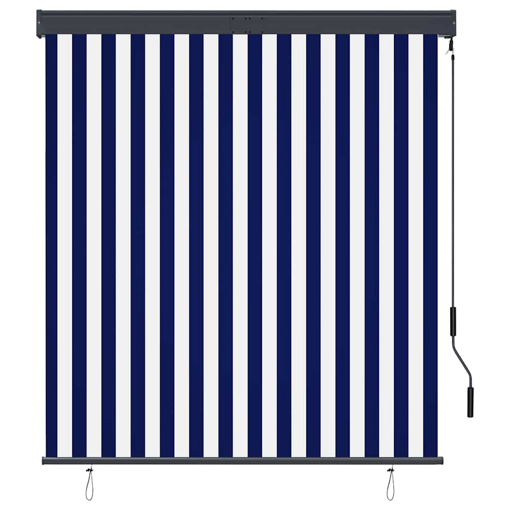 Vidaxl rolgordijn voor buiten 140x250 cm blauw en wit