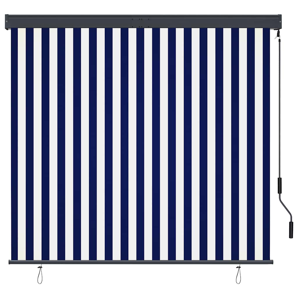 Vidaxl rolgordijn voor buiten 160x250 cm blauw en wit