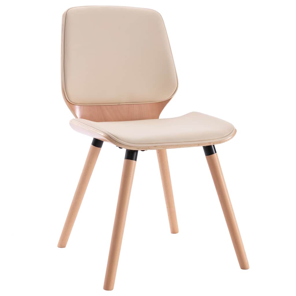 Vidaxl eetkamerstoelen 2 st kunstleer crème