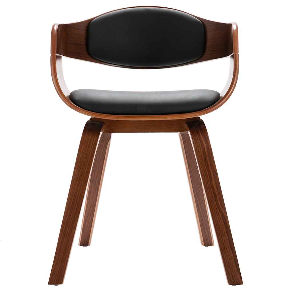 Vidaxl eetkamerstoelen 2 st gebogen hout en kunstleer