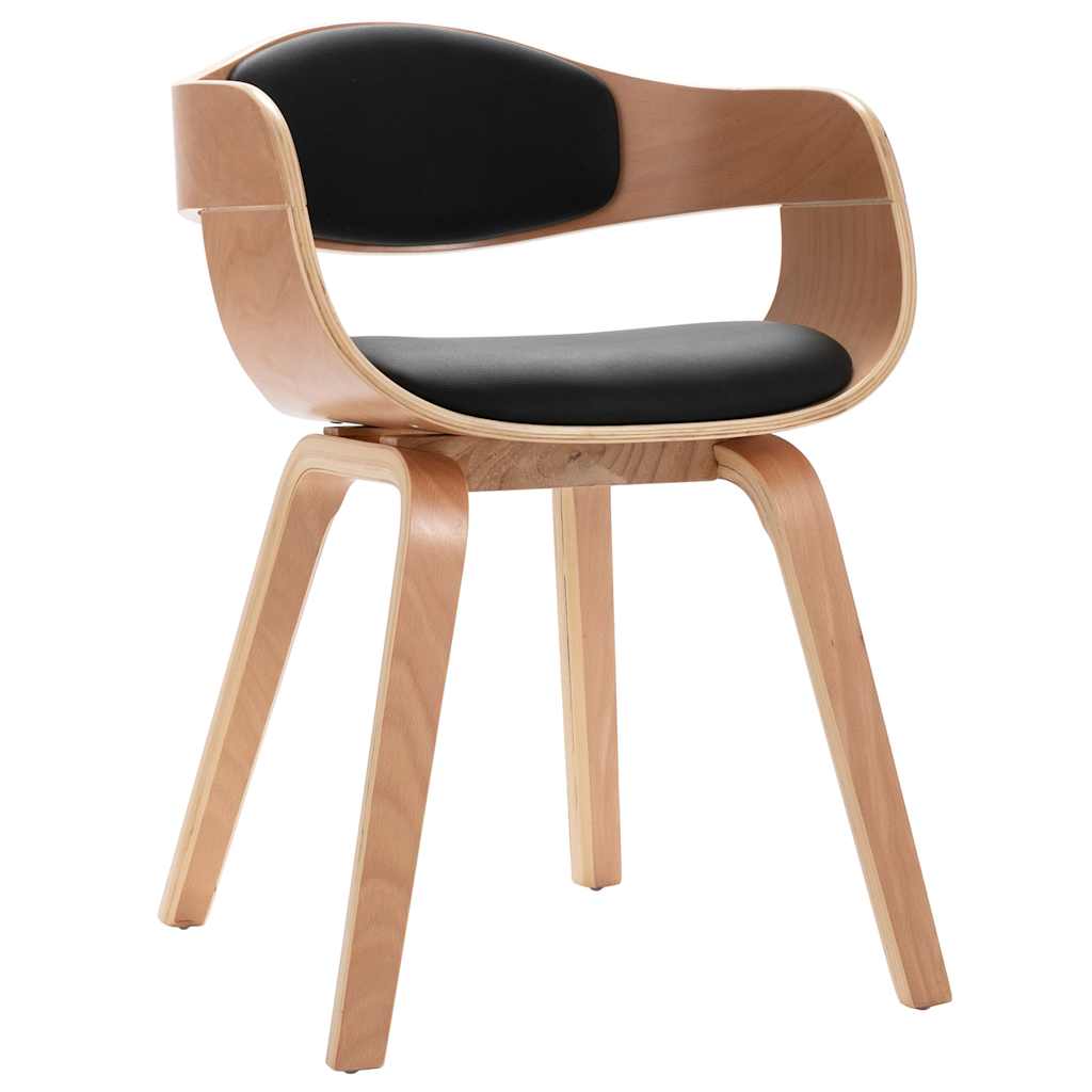 Vidaxl eetkamerstoelen 2 st gebogen hout en kunstleer