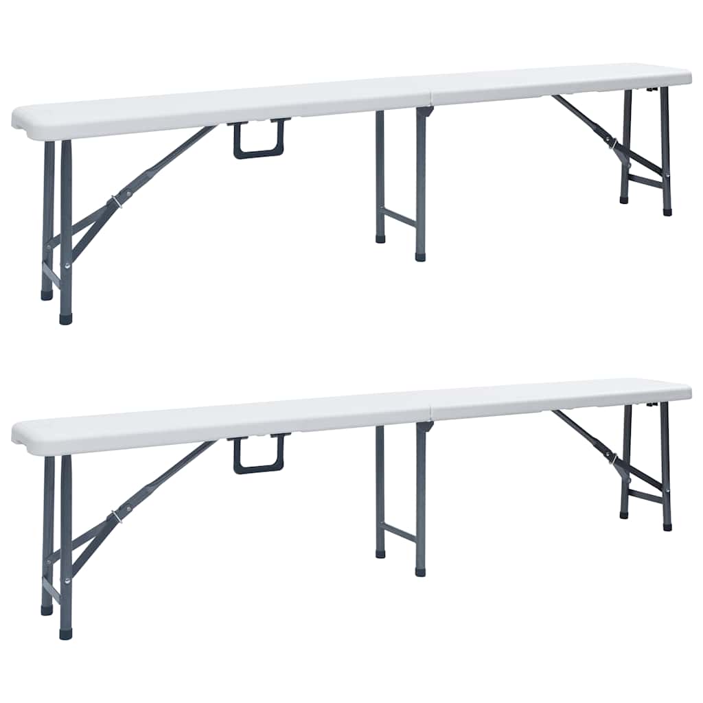 Vidaxl tuinbanken inklapbaar 2 st 180 cm hdpe wit
