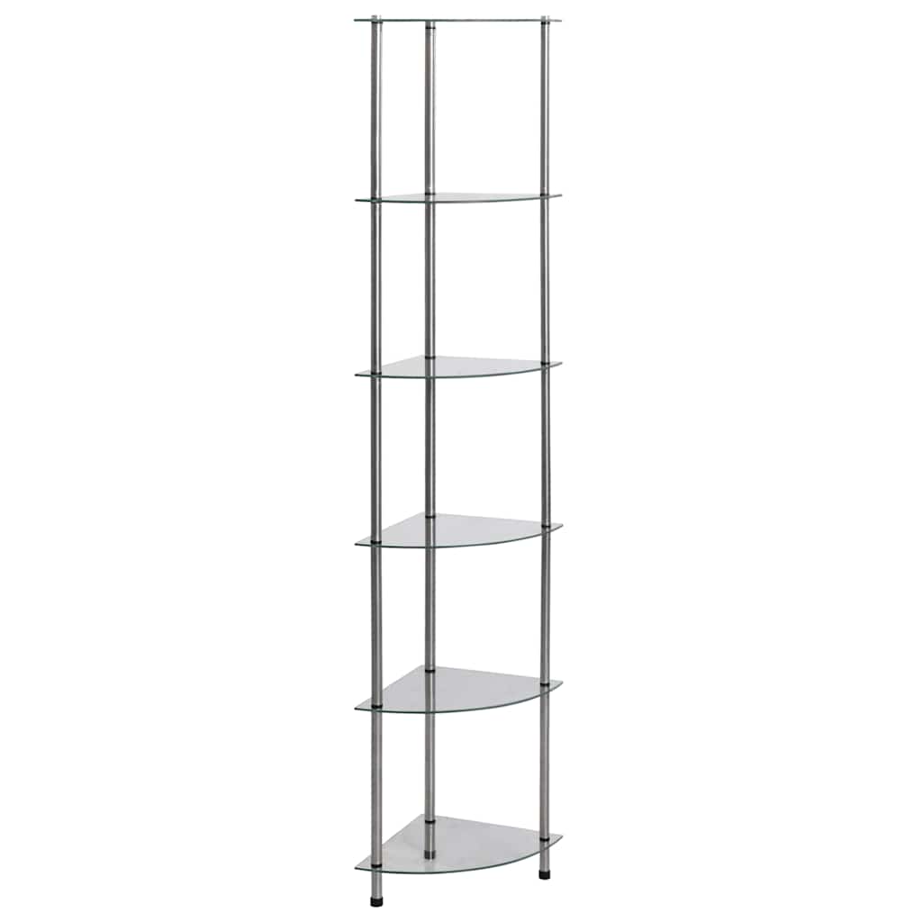 Vidaxl kastje 6-laags 30x30x160 cm gehard glas transparant