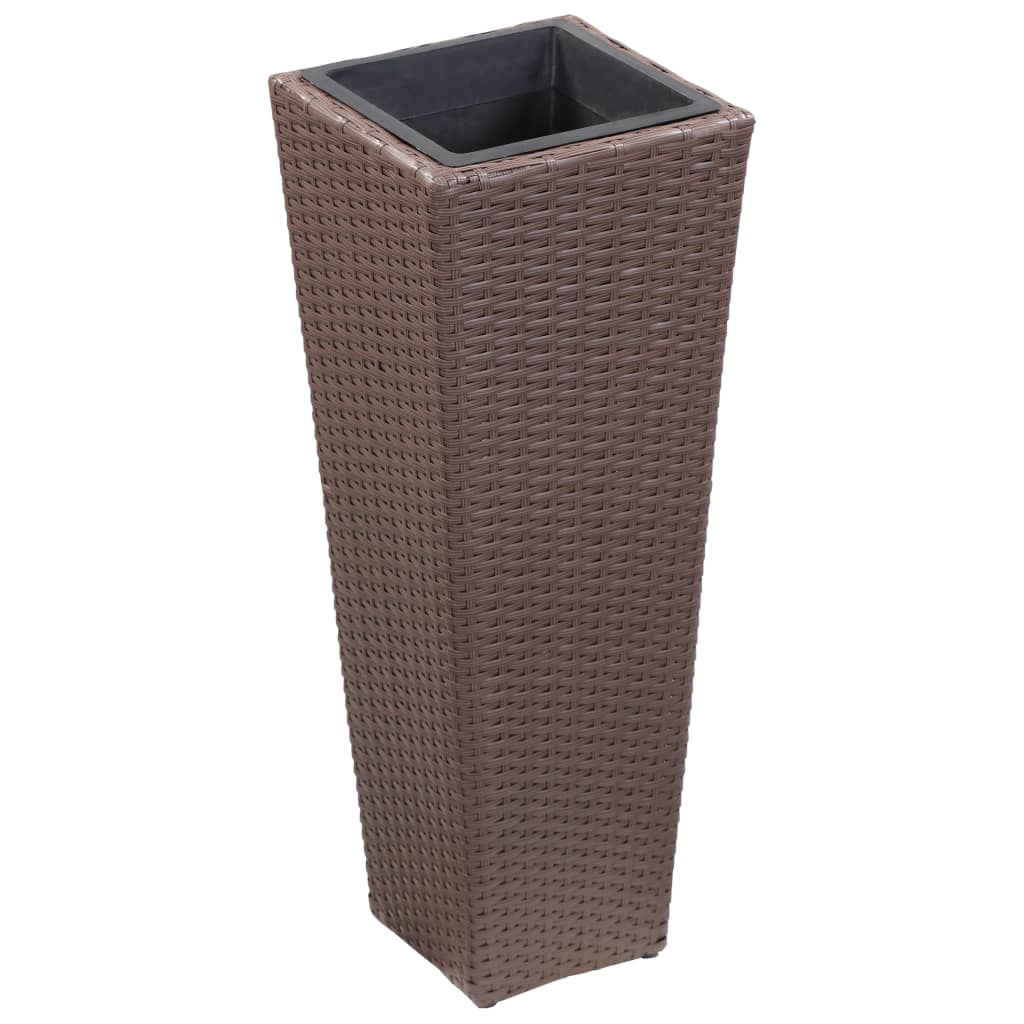 VIDAXL -Pflanzer erhöht 30 x 30 x 80 cm Poly Rattan Braun